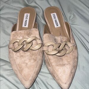 Steve Madden Beige Chain Detail Mules